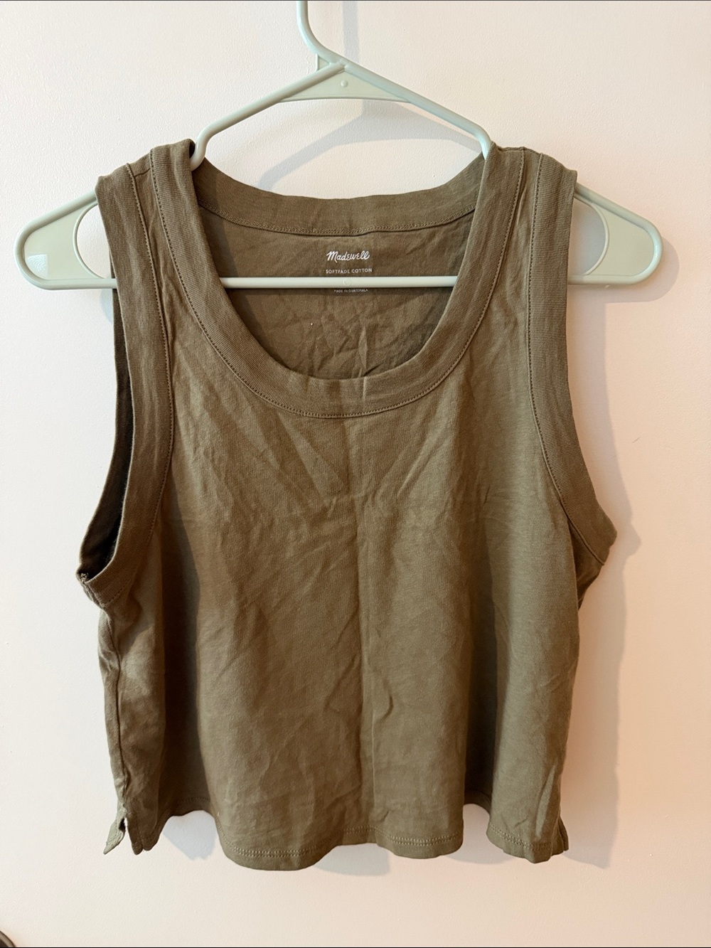 Madewell Cropped Olive Tank Top